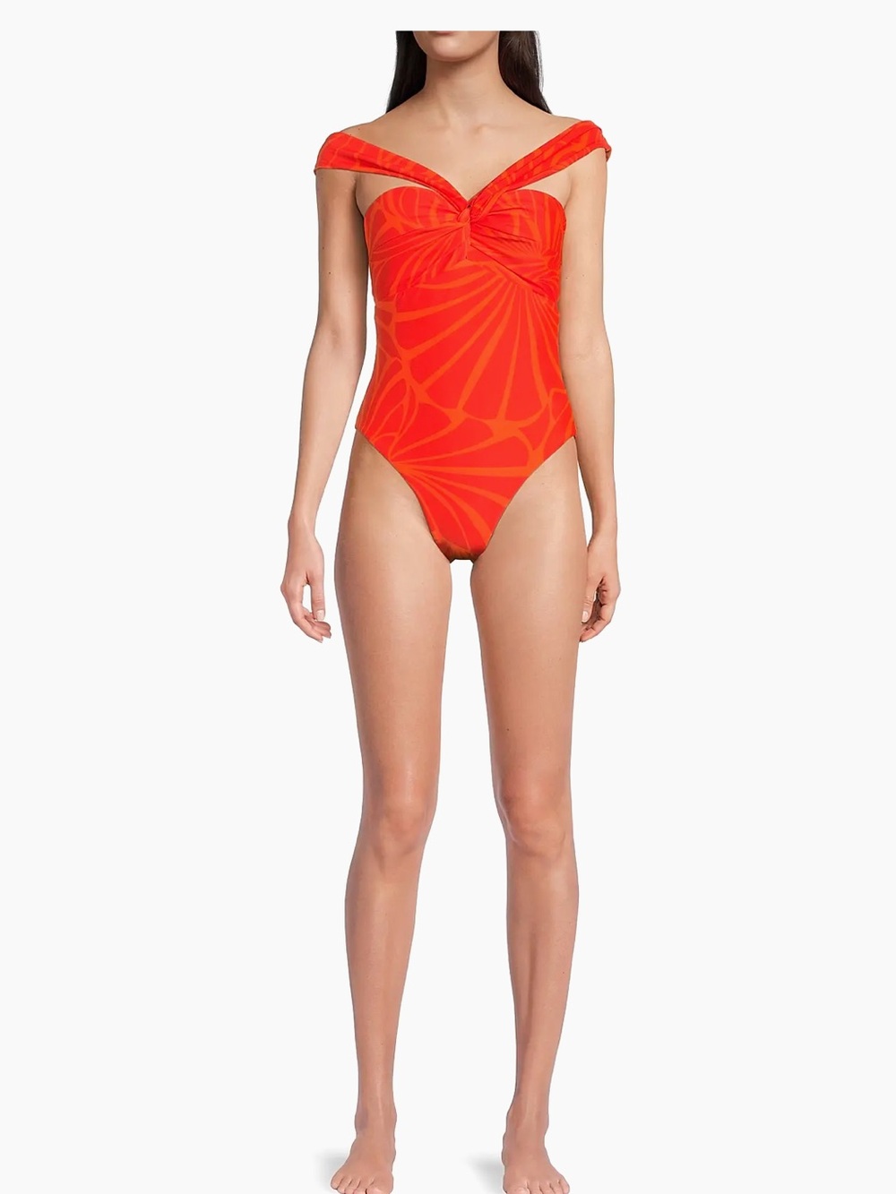 MILLY Betsy Abstract Kai Print Bandeau One-Piece Swimsuit